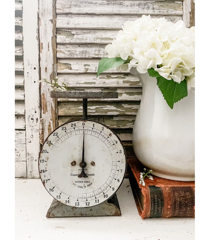 Vintage Chippy Grey 24lb Scale, Pretty Patina 